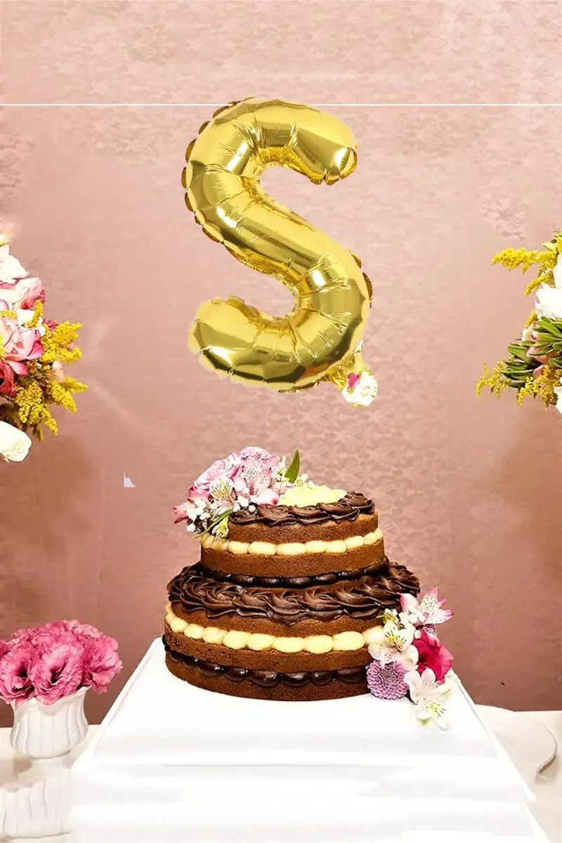 Alphapet Party Balloon - Letter "S" (Foil, Golden Color, 16 Inches) 027762GOLS