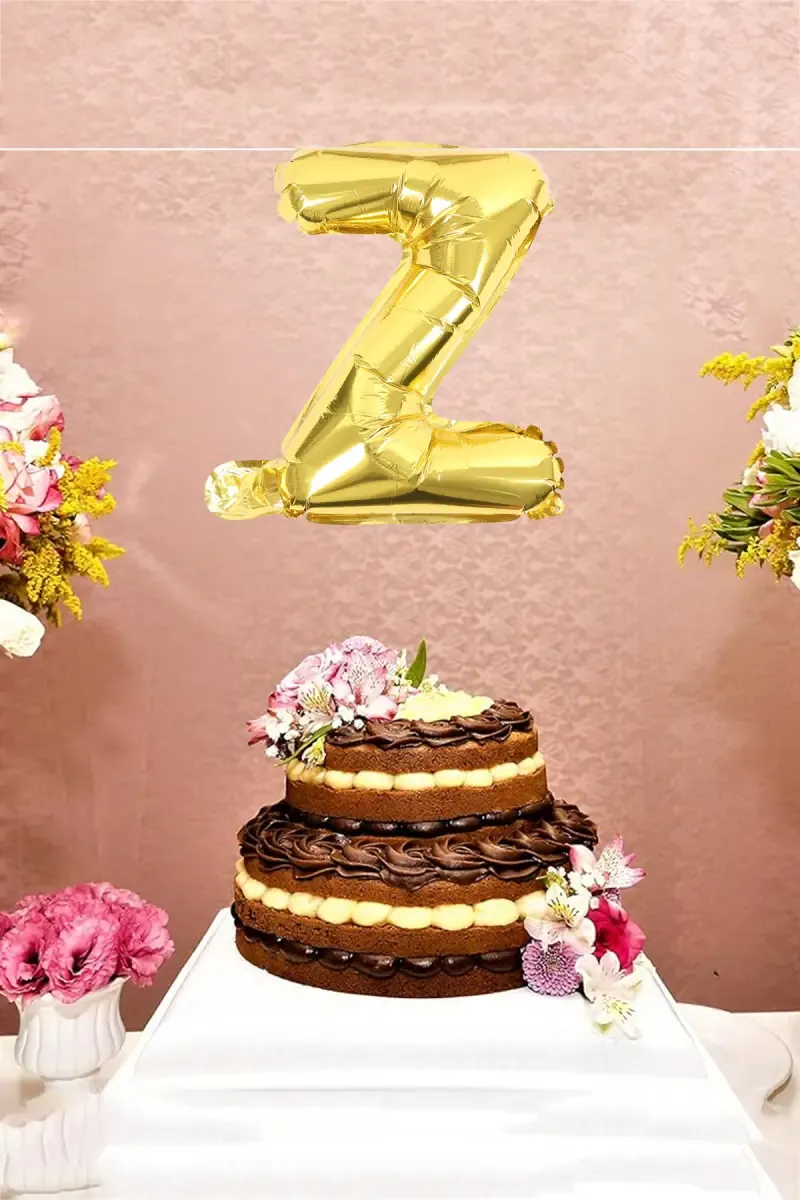 Alphapet Party Balloon - Letter "Z" (Foil, Golden Color, 16 Inches) 027762GOLZ