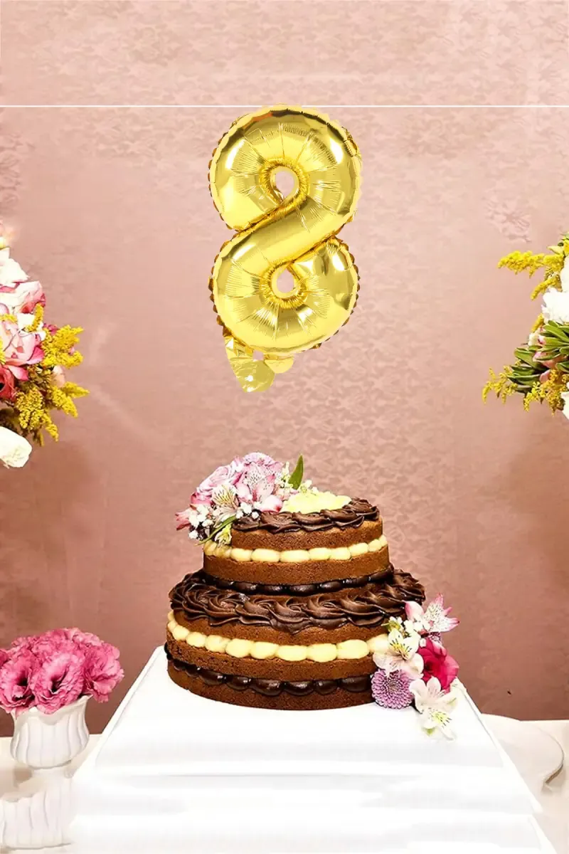 Number Foil Balloon for Party Decoration (Number '8') 027763GOL8