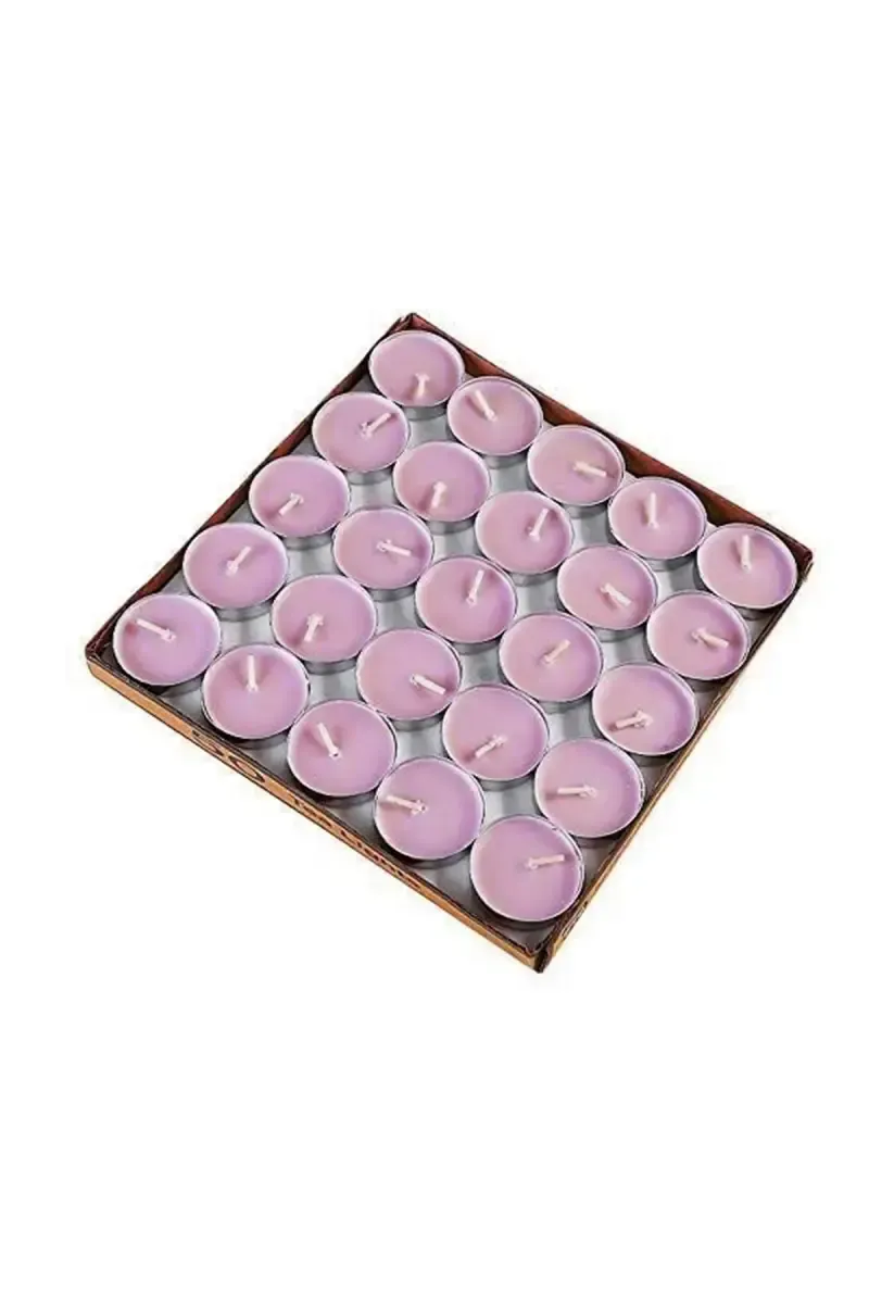 Tea Light Wax Candles (Pink) - 25pc