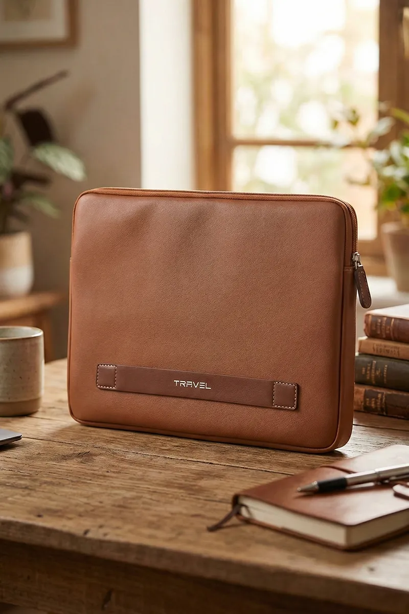 Premium Faux Leather Laptop bag (Sleeve) for Unisex 027817BRO
