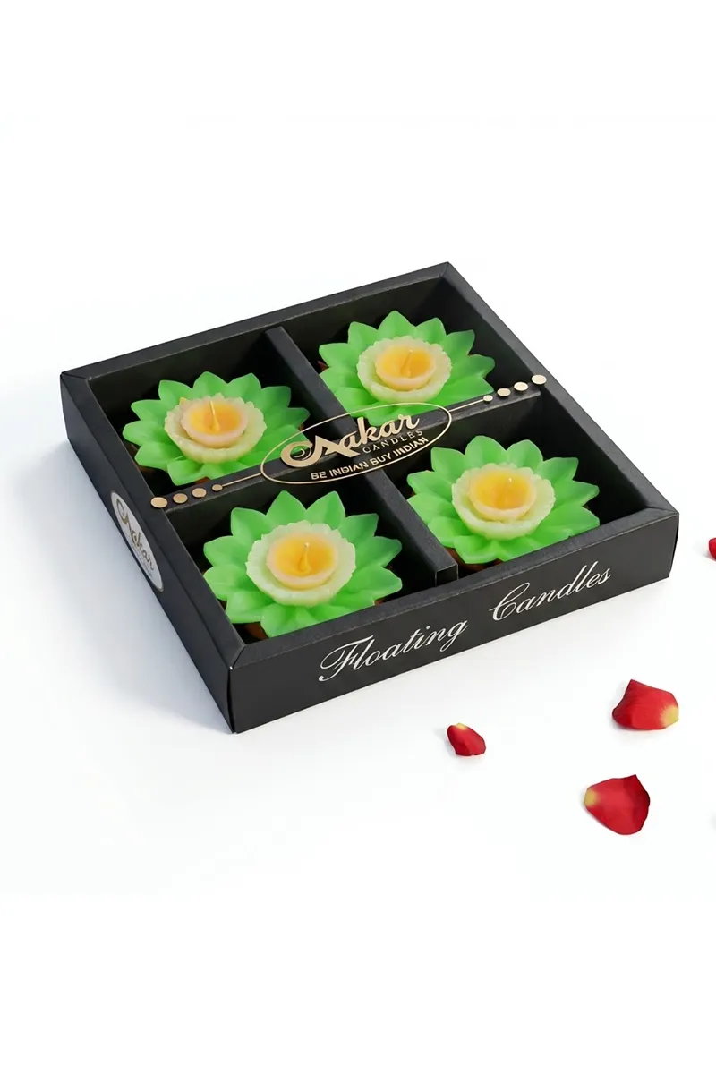 Floating Candles Set (Green) - 4pc