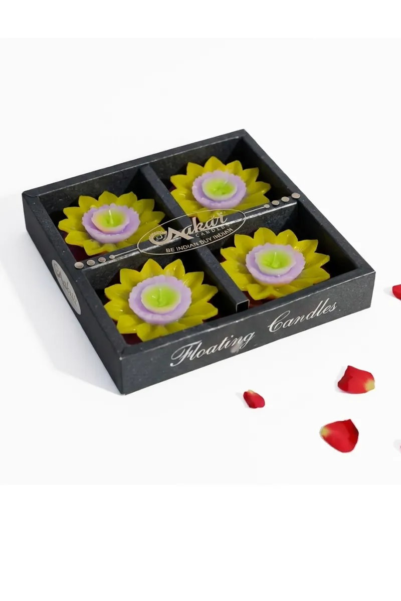 Floating Candles Set (Yellow) - 4pc