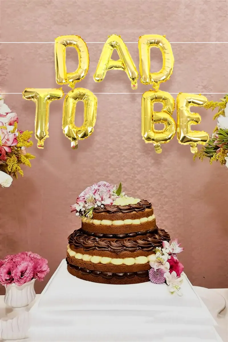 'Dad To Be' Letter Foil Balloon - (Gold, 16" Inch)