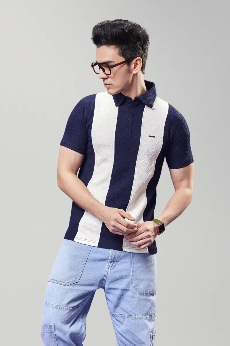 Striped Polo T-shirt for Men 0278322XLNAVBLU