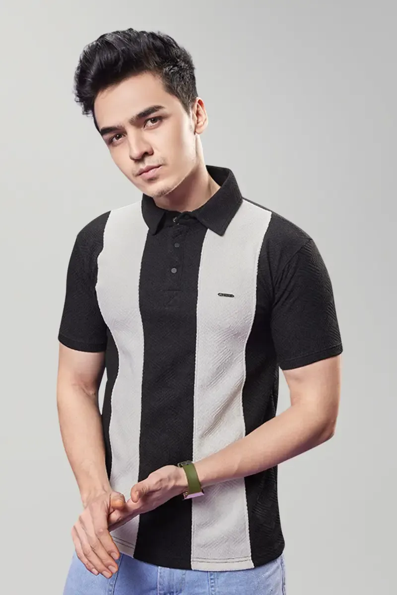 Striped Polo T-shirt for Men 0278323XLBLA