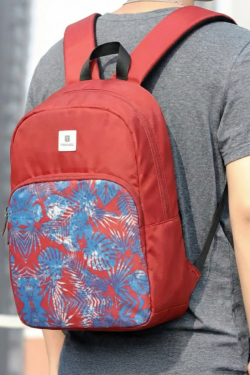 Unisex Leaves Printed Backpack