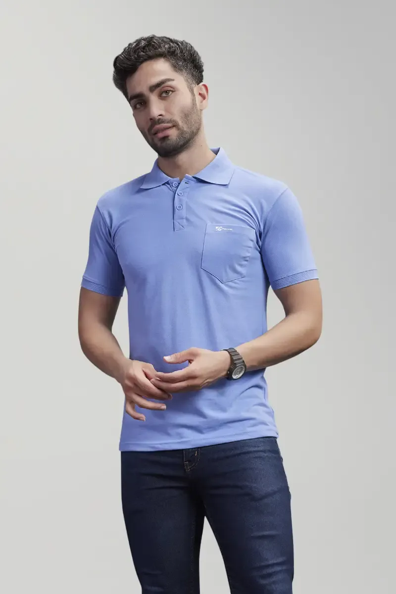 Men's Cotton Blend Polo T-shirt 0278412XLBLU