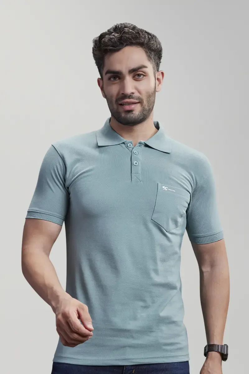 Men's Cotton Blend Polo T-shirt 027841XLGRE