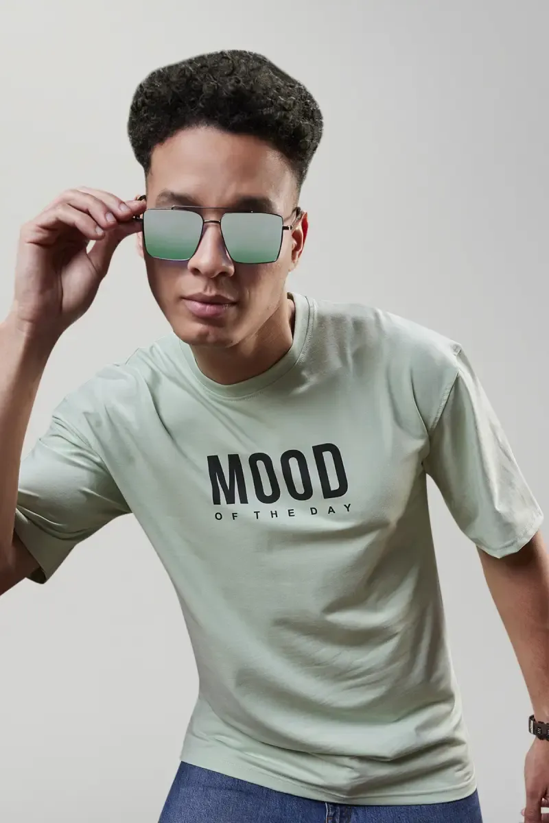 Men's Graphic Print Drop Shoulder T-shirt 027849MGRE