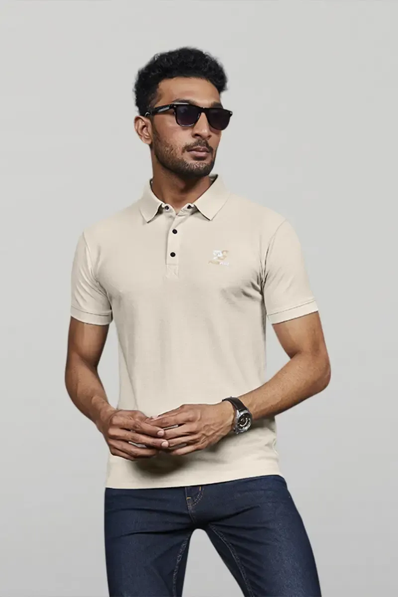 Cotton Blend Polo T-shirt for Men 027850LCRE