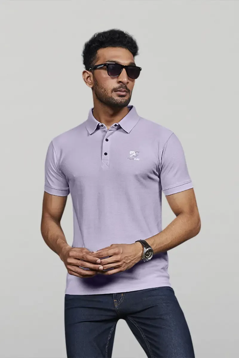 Cotton Blend Polo T-shirt for Men 027850MLAV