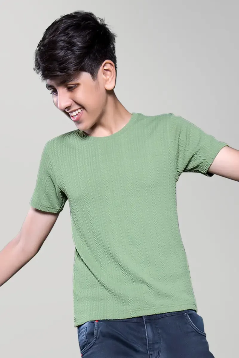 Boy's Cotton Lycra Round Neck T-shirt  0278701112YRSGRE2