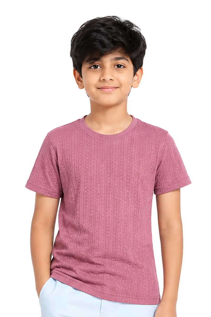 Boy's Cotton Lycra Round Neck T-shirt  02787056YRSPIN
