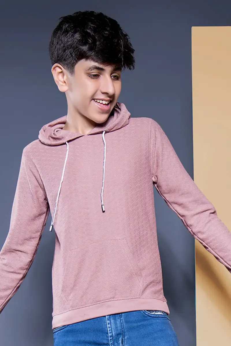 Self Design Cotton Hoodie for Boys 027878DUSPIN910YRS