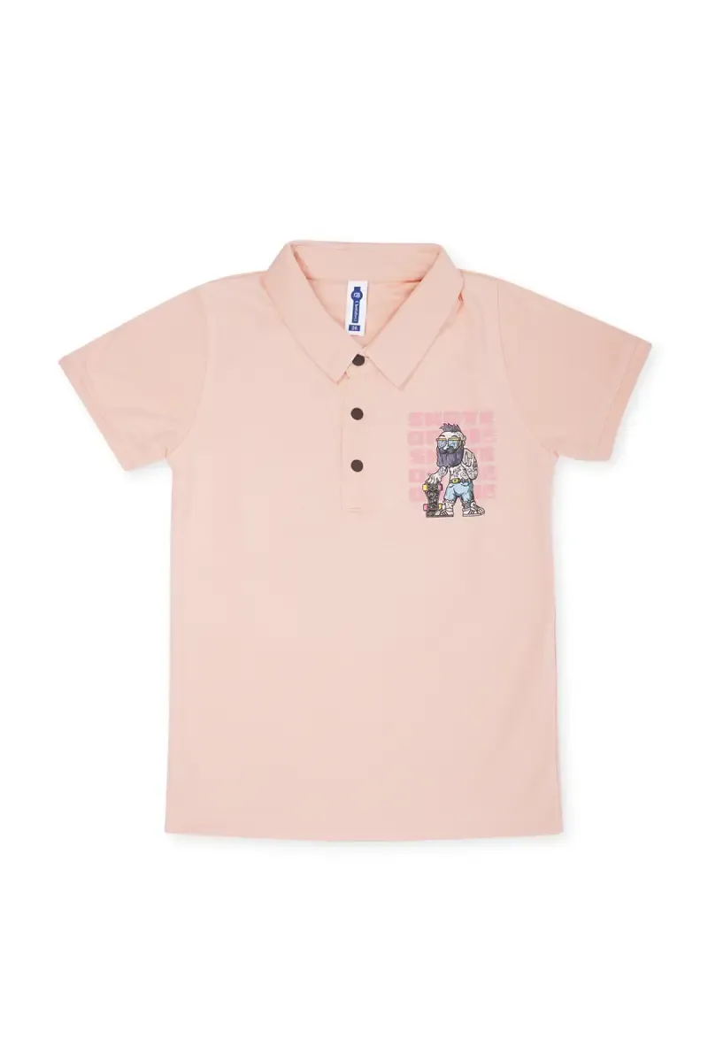 Cotton Printed Polo Neck T-shirt for Boys