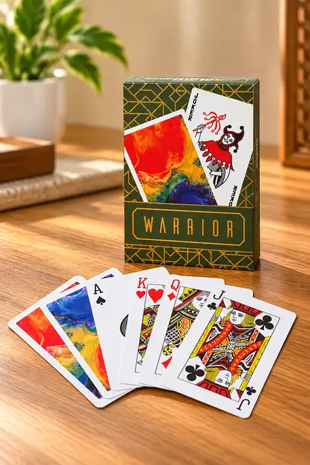 Warrior Abstract Art Playing Cards - Vivid Marble Pattern Design