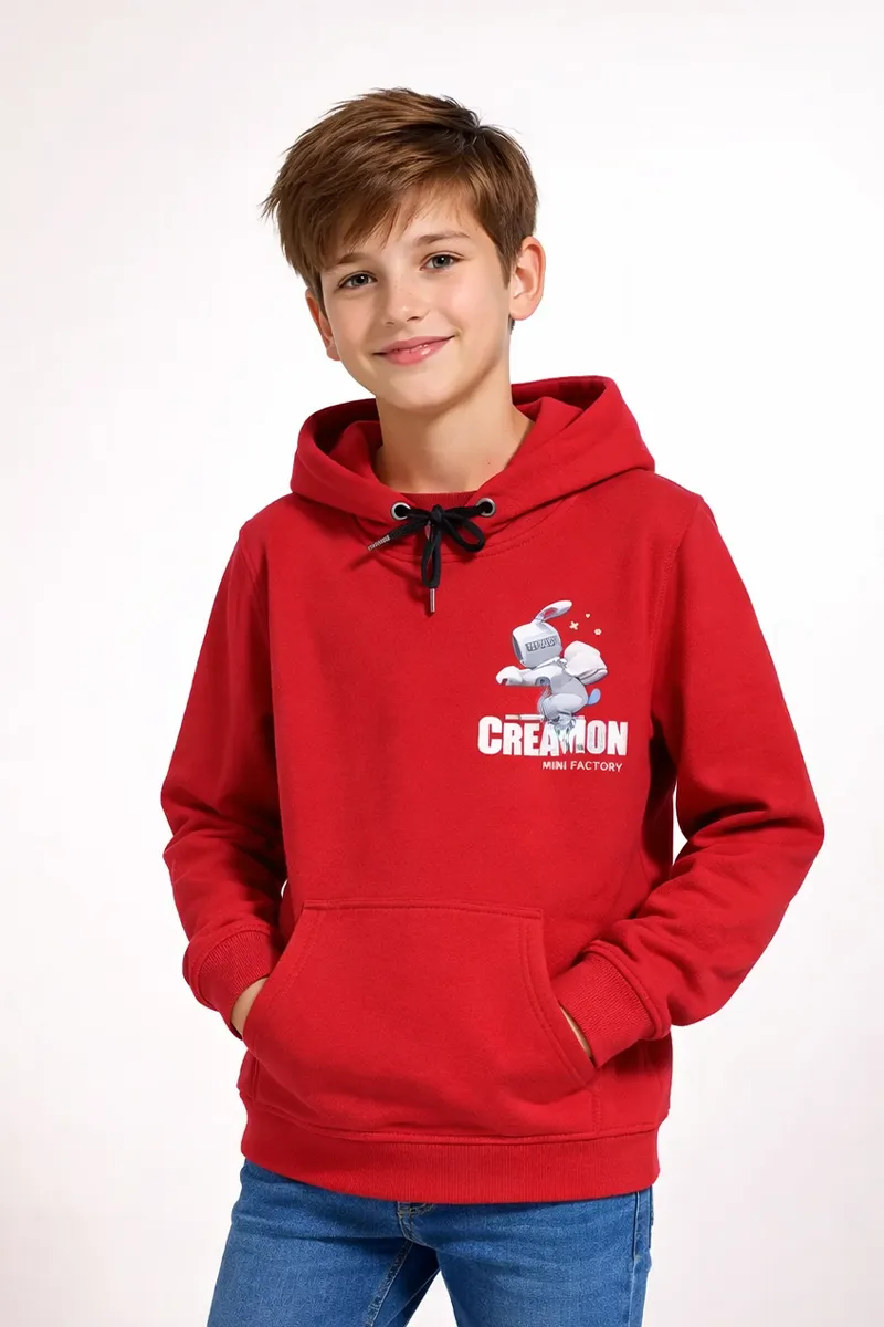 Printed Cotton Hoodie For Boys
