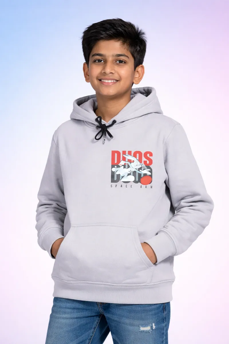 Cotton Printed Casual Hoodie for Boys