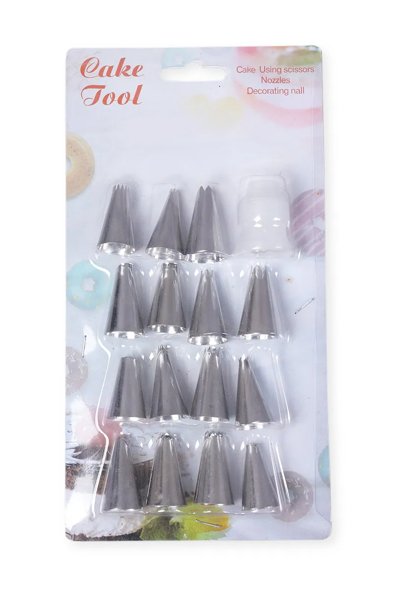 Stainless Steel Cake Decorating Nozzle - 16 Pcs