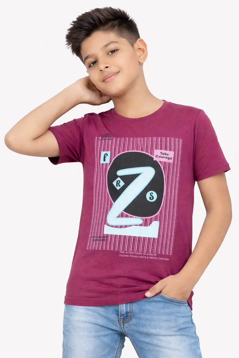 Printed Half Sleeve T-shirt for Boys