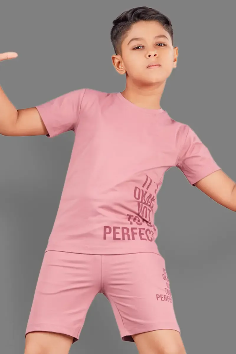 Cotton Printed T-shirt with Shorts for Boys