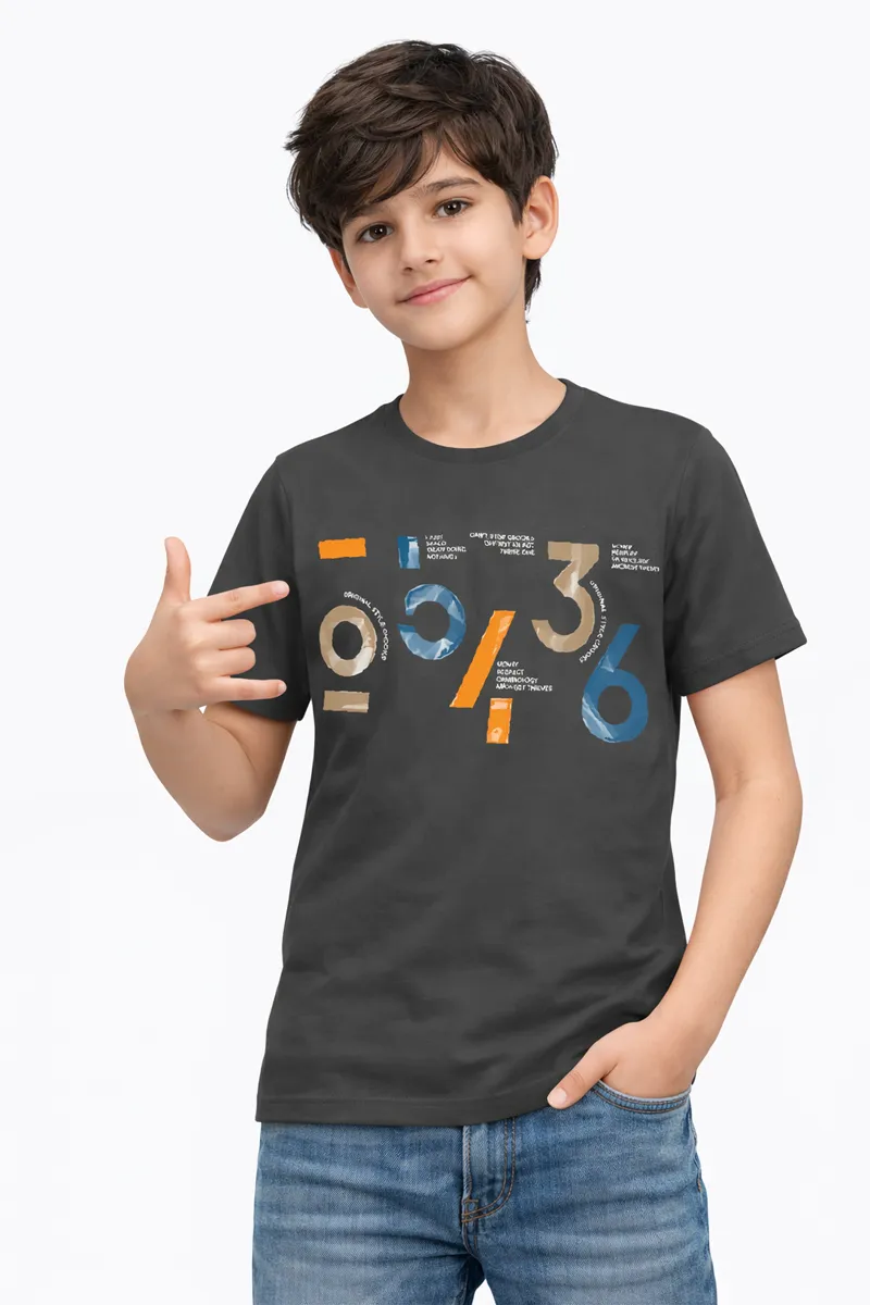 Printed Half Sleeve Cotton T-shirt for Boys
