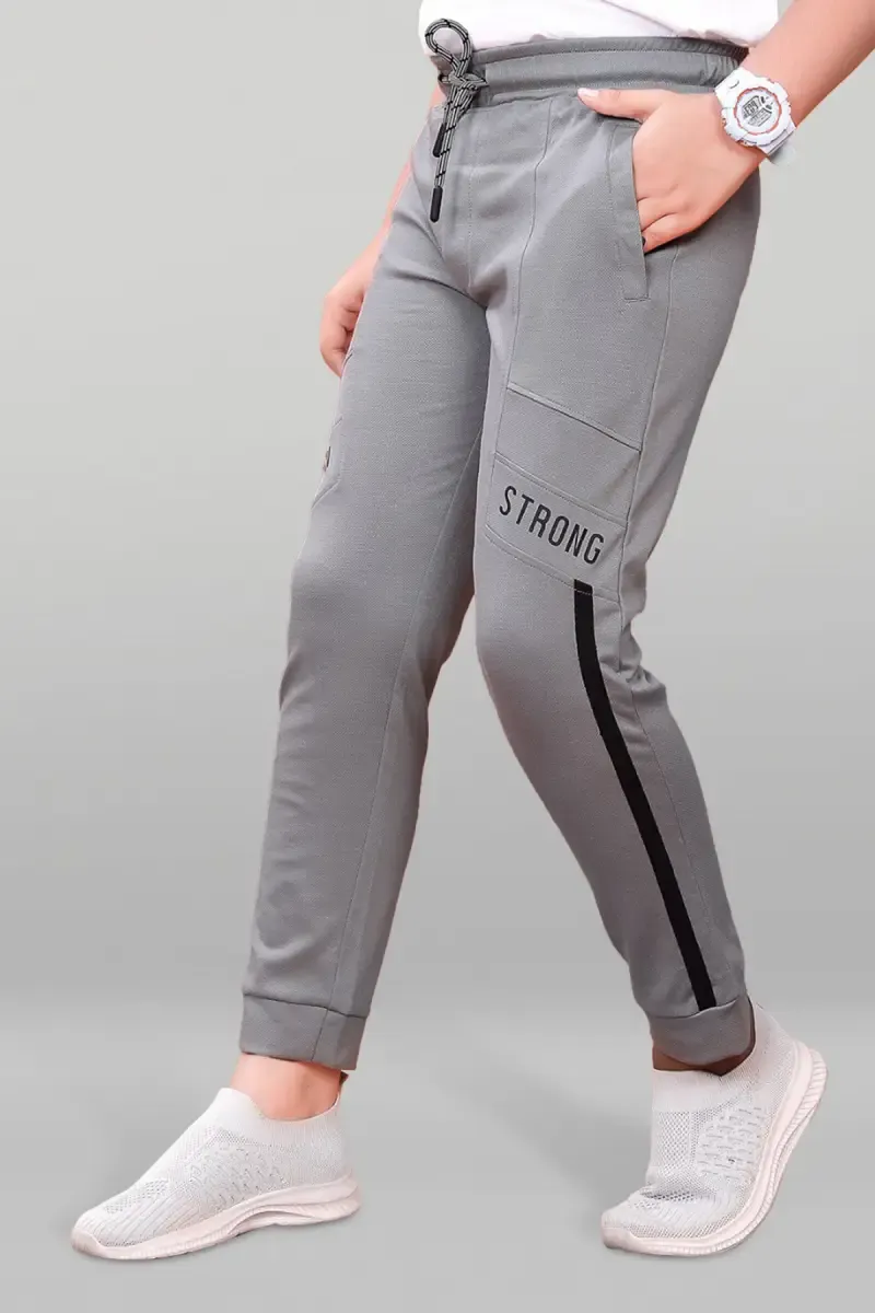 Solid Mid Rise Track Pant for Boys