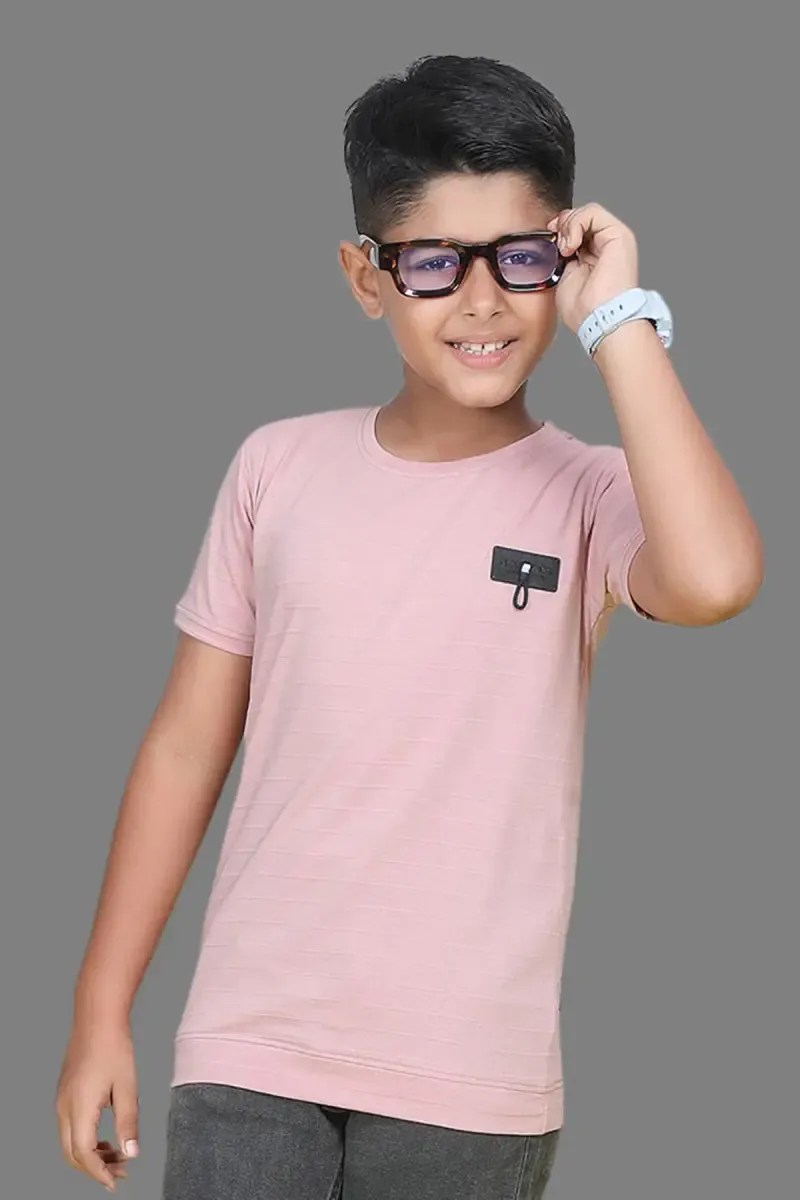Boy's Cotton Solid Casual T-shirt 02801989YRSPIN