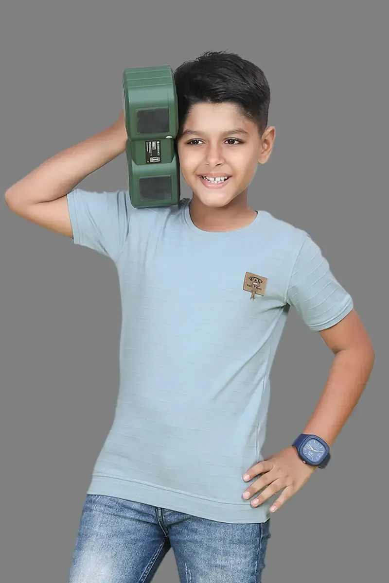 Boy's Cotton Solid Casual T-shirt 028019910YRSBLU