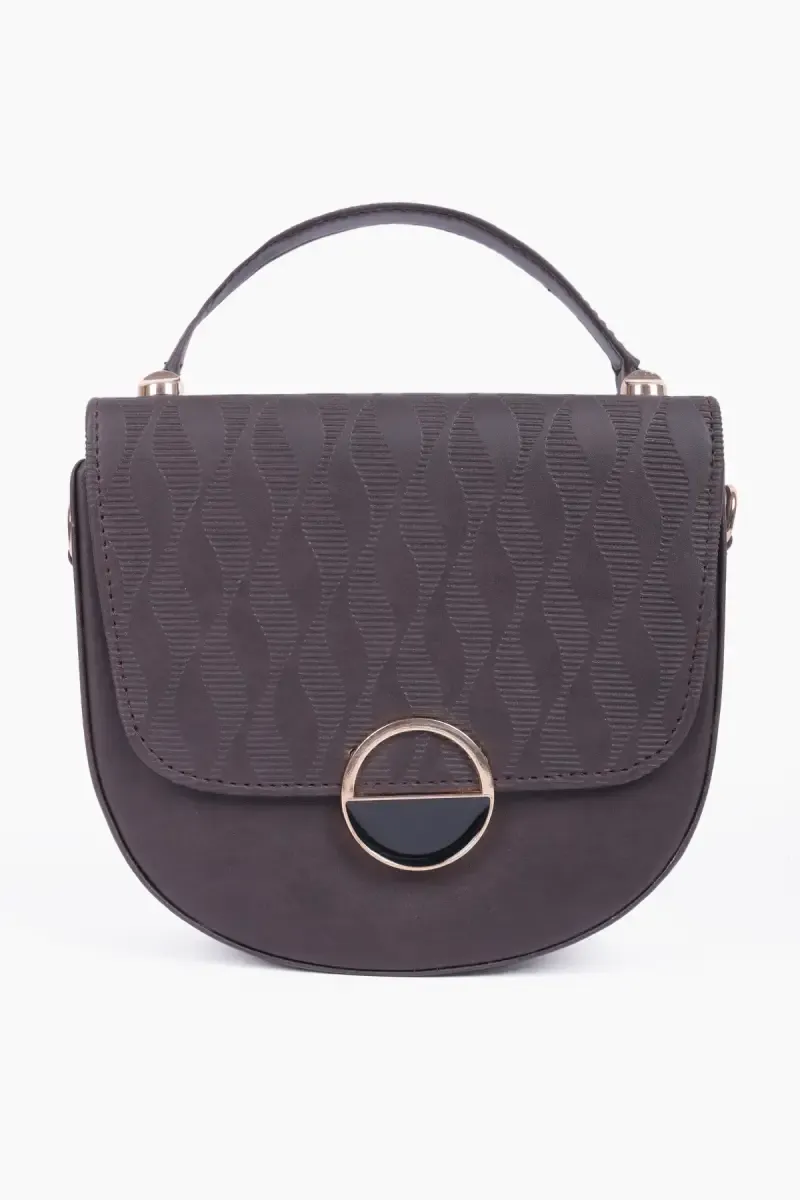 Women's Premium Embossed Pattern Saddle Sling Bag