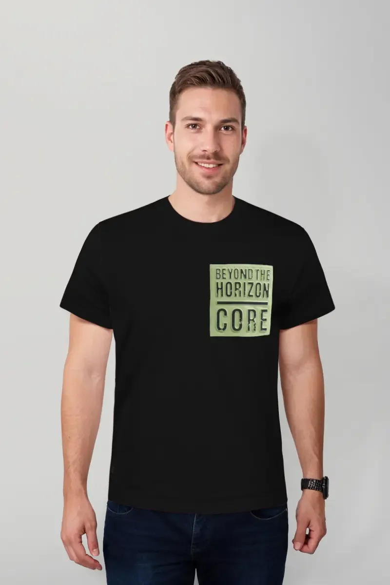 Men's Embossed Print Casual T-shirt 028111XLBLA