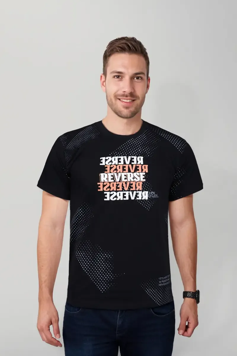Men's Cotton Printed Casual T-shirt