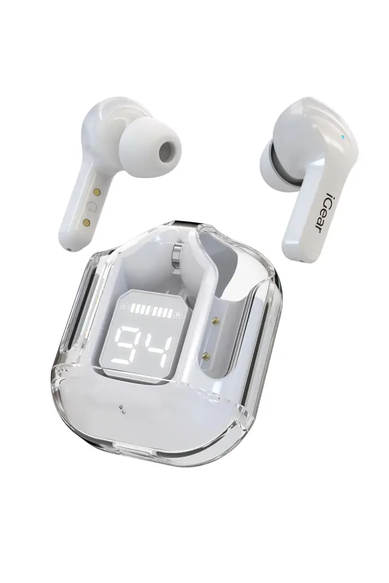 iGear Crystal In Ear TWS Earbuds with 30 Hrs Playtime, ENC, HiFi Stereo Sound (White)