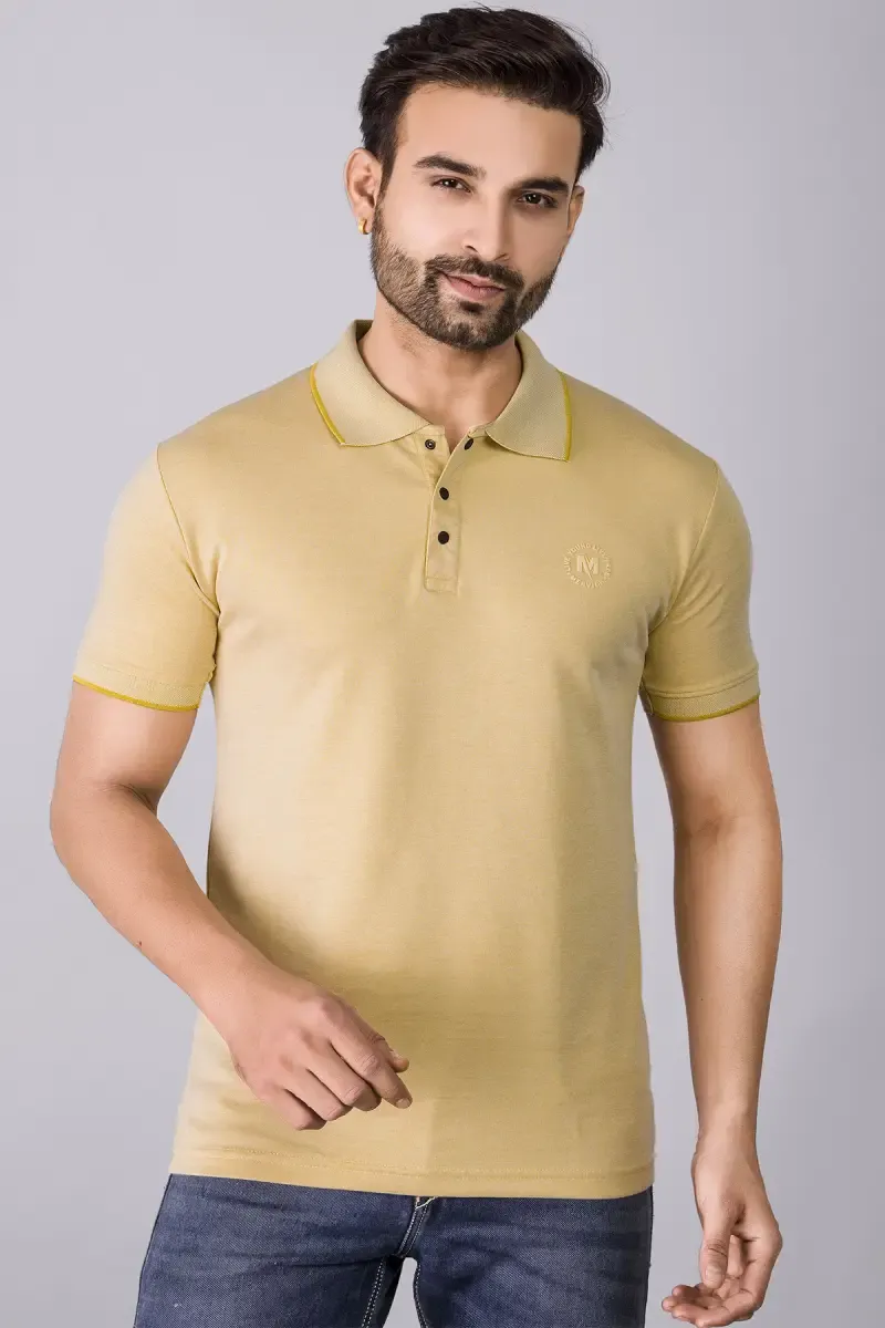 Cotton Regular Fit Polo T-shirt for Men 028207MSAN