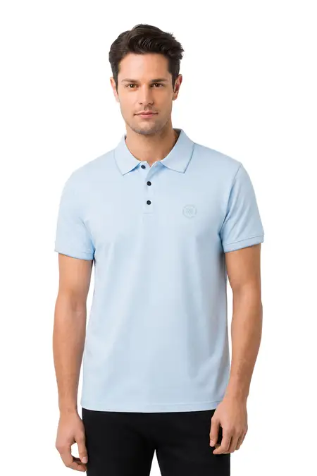 Cotton Regular Fit Polo T-shirt for Men 028207XLBLU