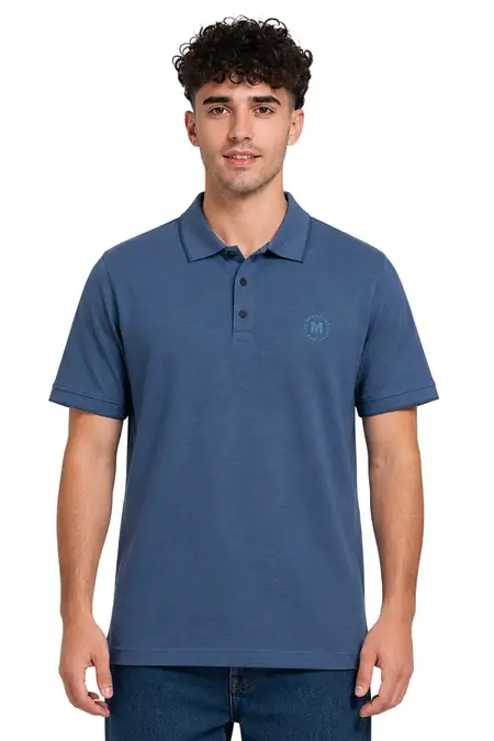 Cotton Regular Fit Polo T-shirt for Men 028207XLDARBLU