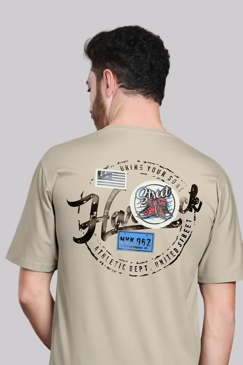Men's Regular Fit Printed Casual T-shirt 02823140BEI
