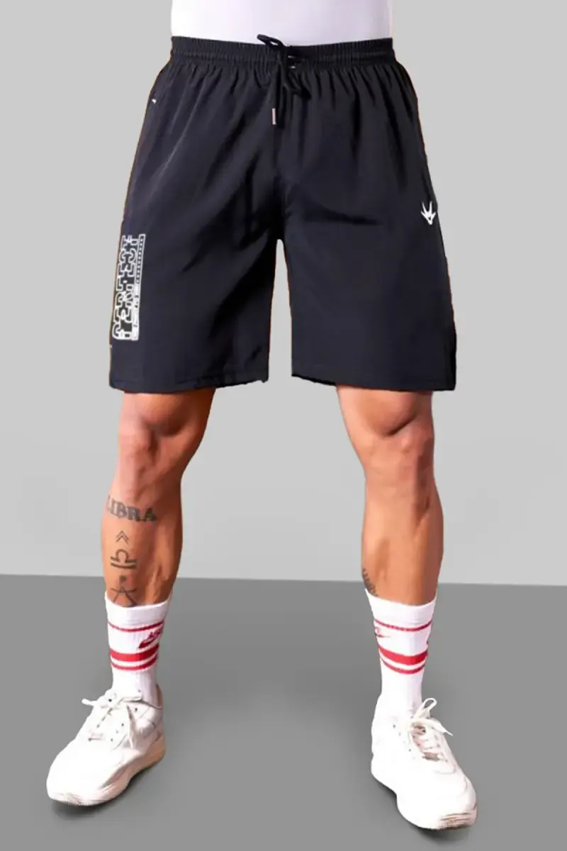 Men's Printed Mid-Rise Shorts 028252BLAXL