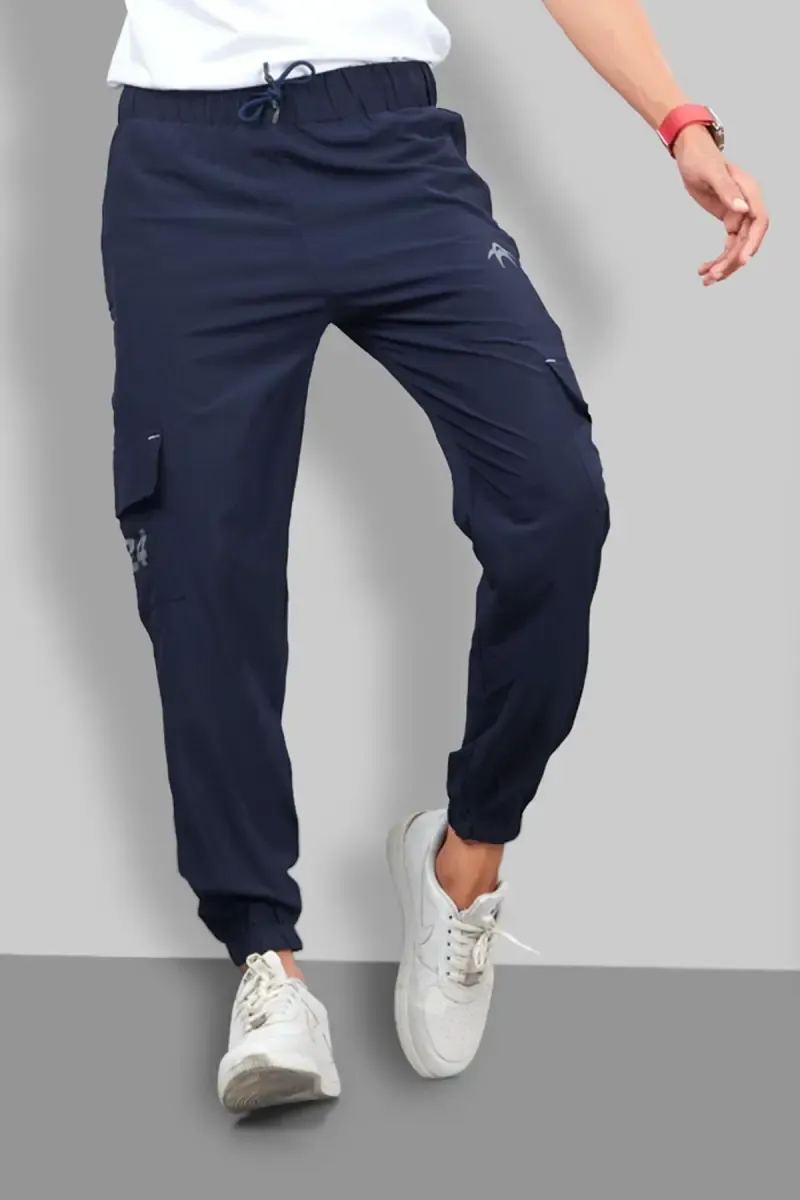 Men's Mid-Rise Regular Fit Joggers 028255NAVBLU3XL