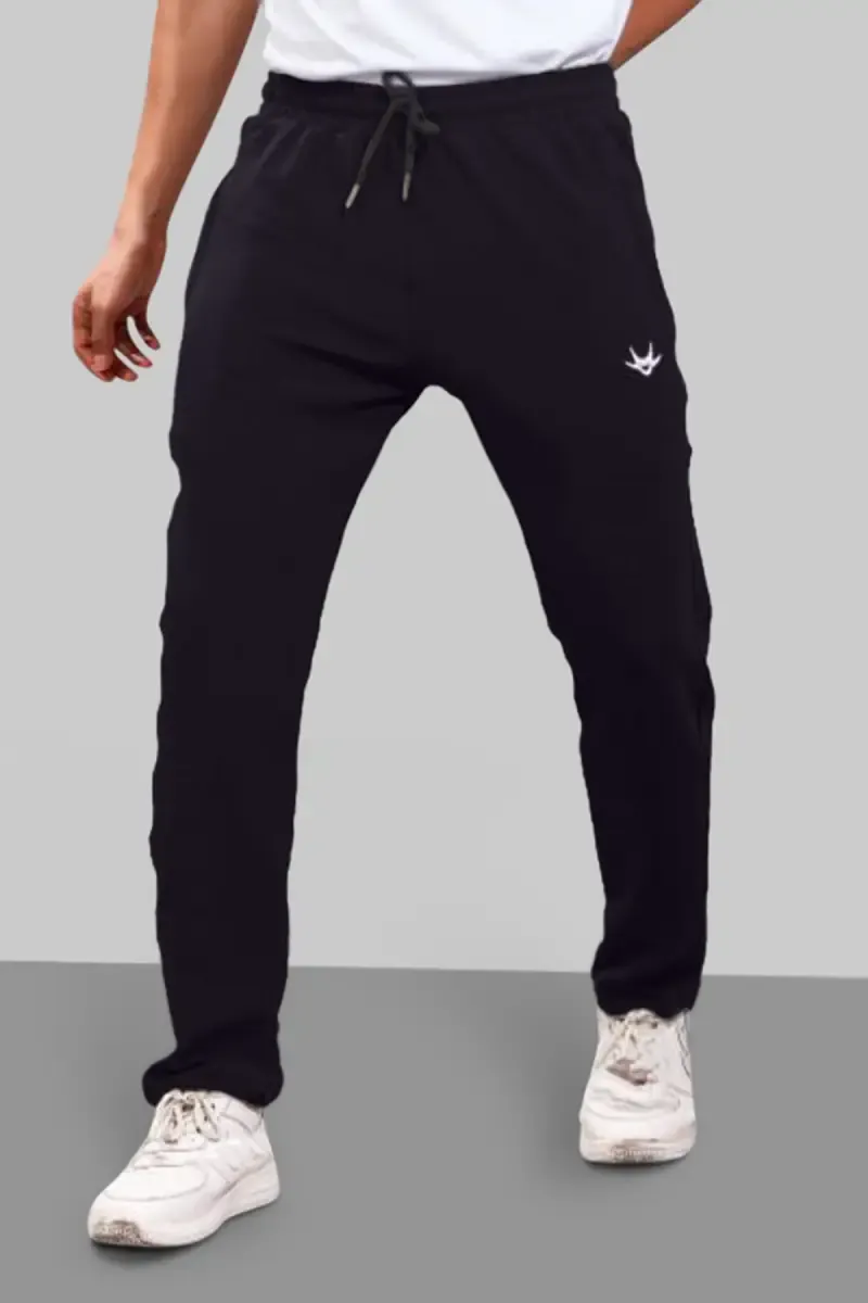 Men's Poly Blend Regular Fit Track Pants 028257BLAXL