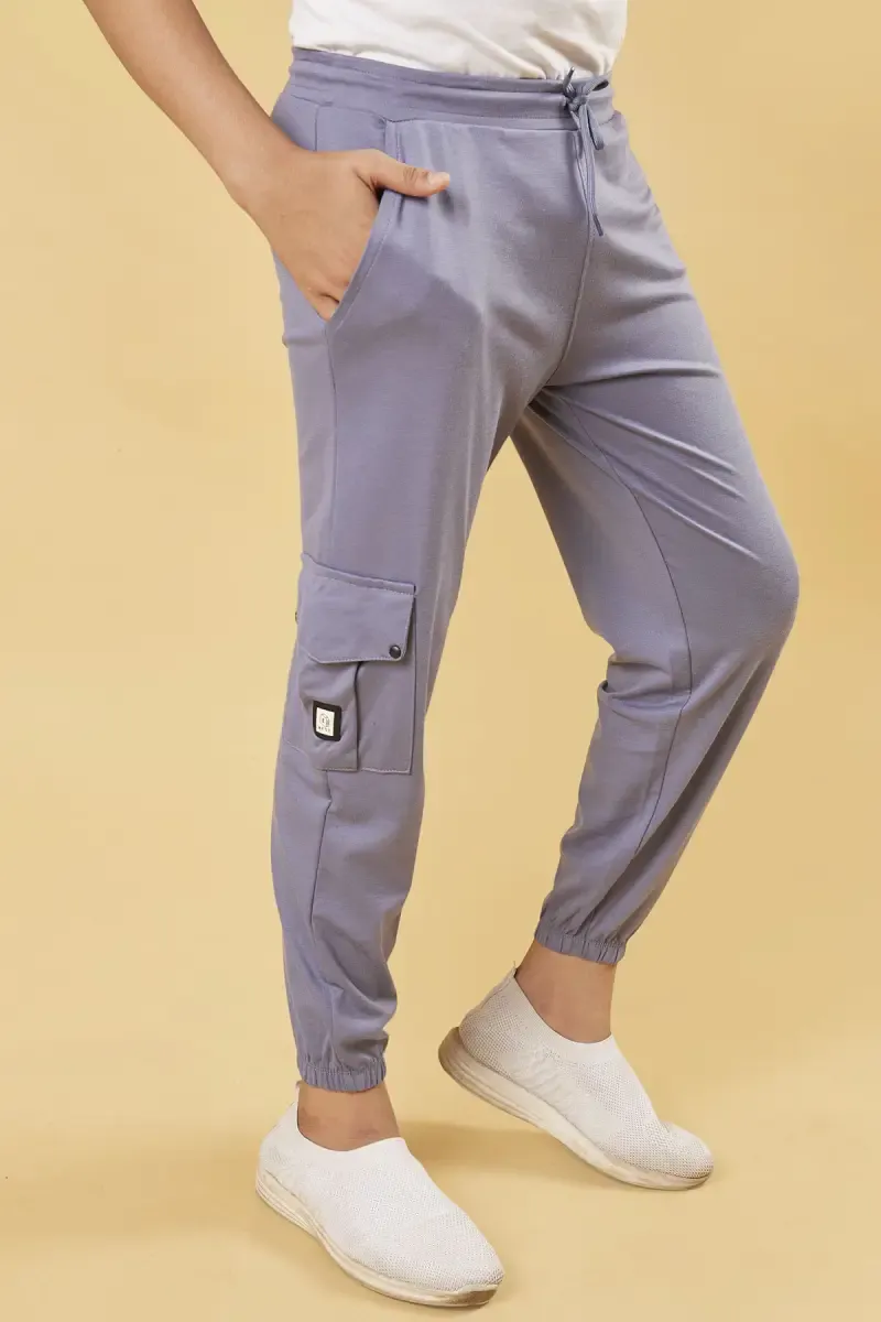 Cotton Blend Mid Rise Joggers for Boys