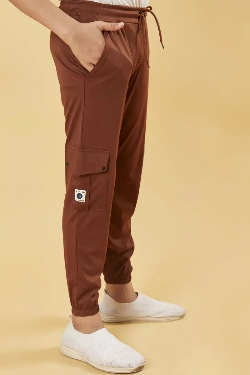 Cotton Blend Mid Rise Joggers for Boys