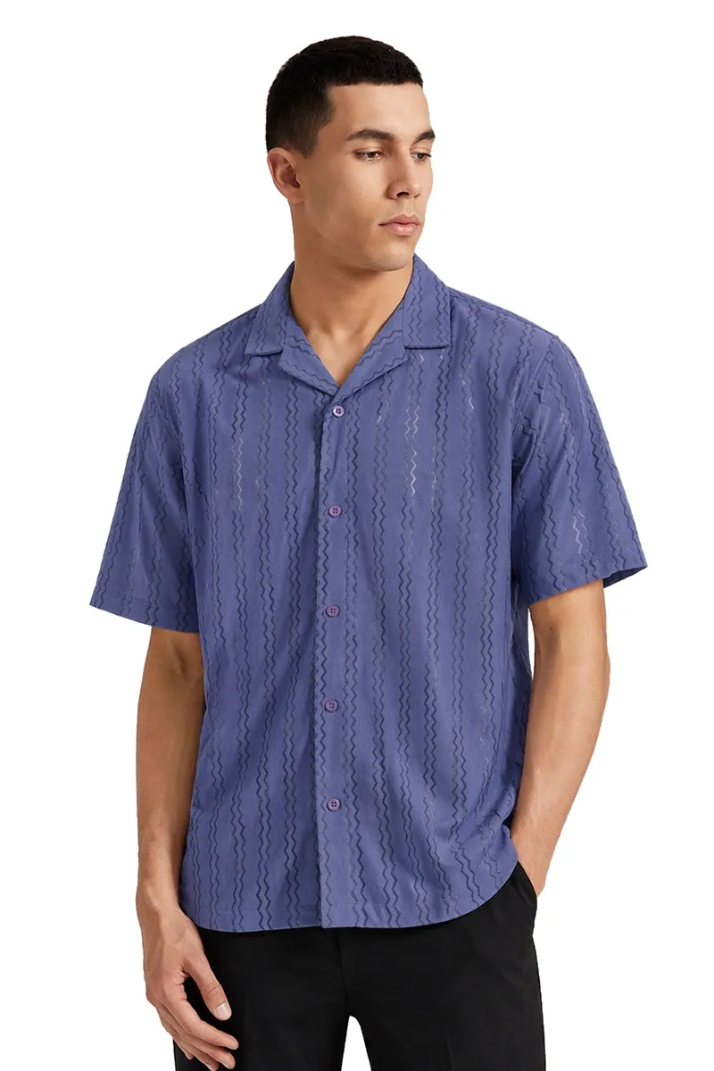 Polyester Striped Shirt for Men