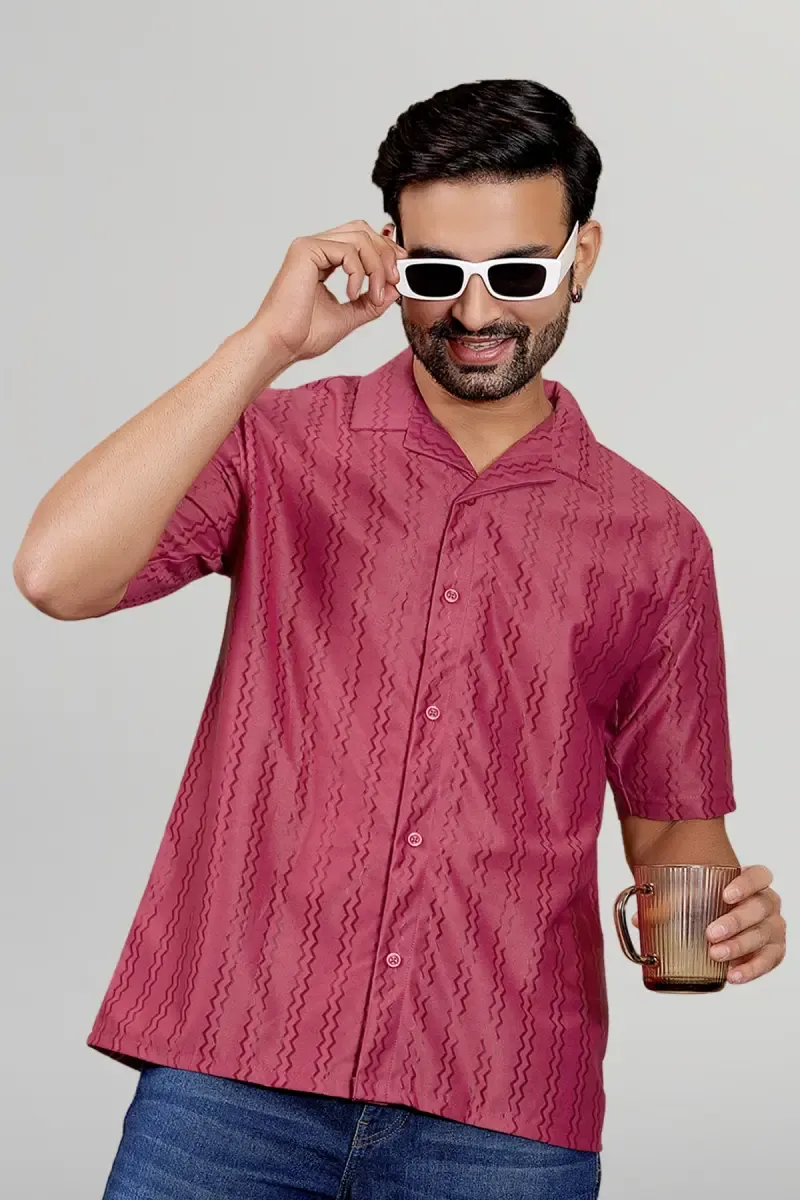 Polyester Striped Shirt for Men