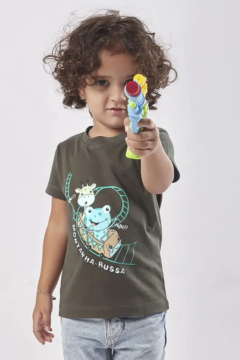 Cotton Round Neck T-shirt for Just Born Babies 028320OLI12YRS