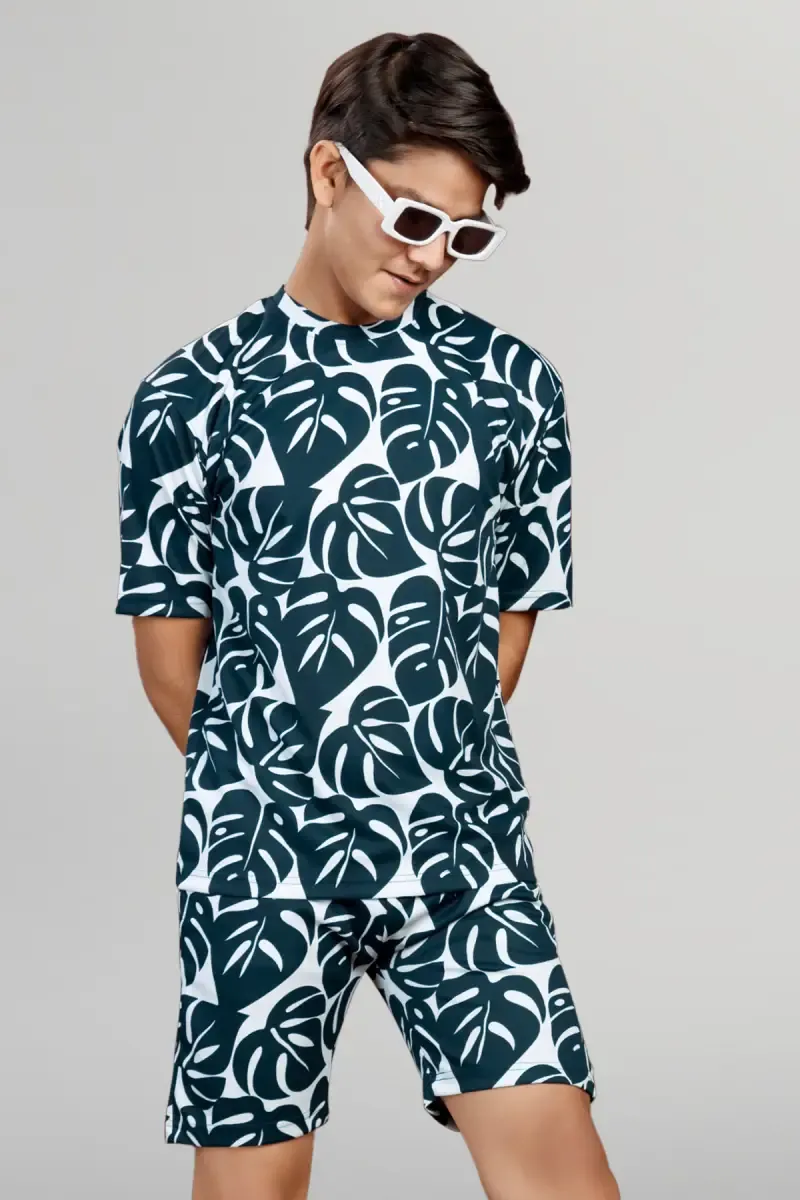 Boy's Printed T-shirt with Shorts Set (2-Pcs Set)