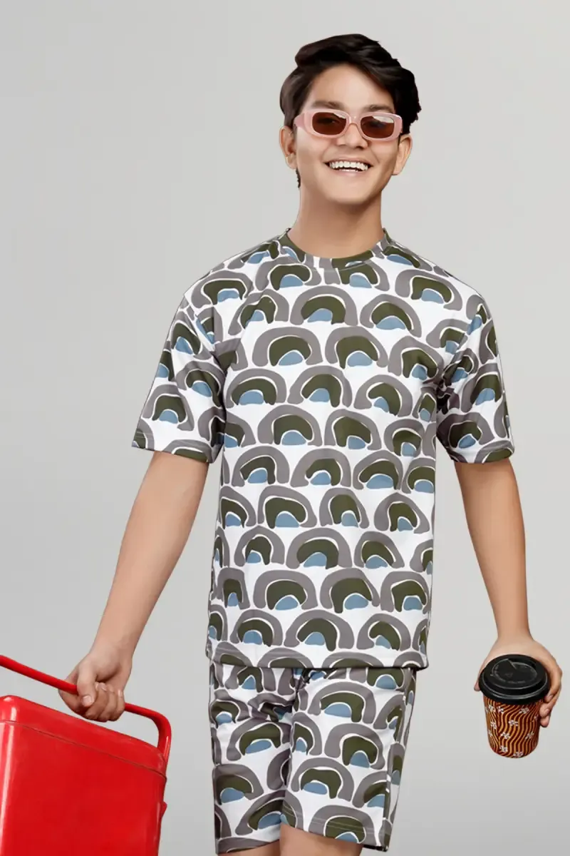 Boy's Printed T-shirt with Shorts Set (2-Pcs Set)