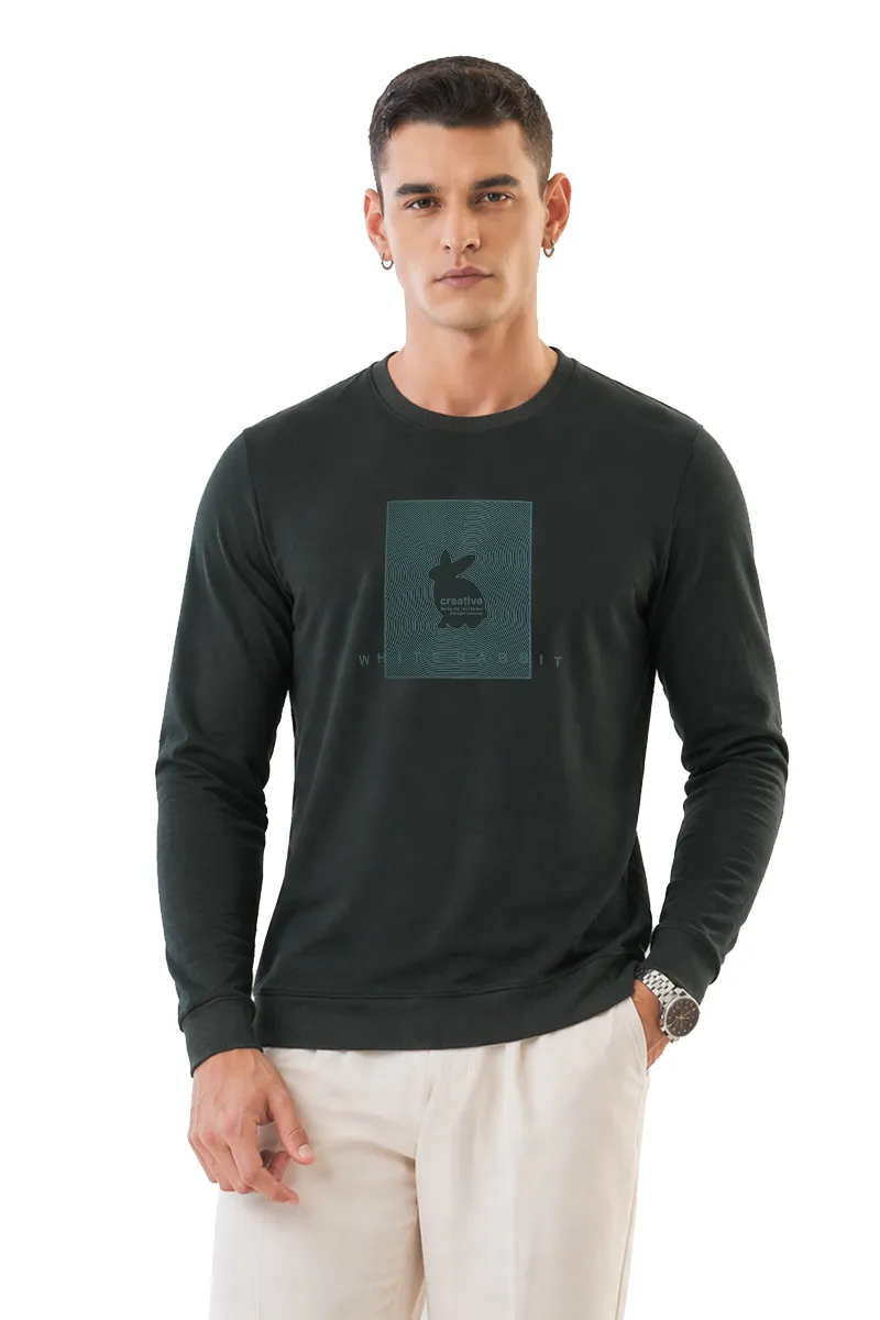 Cotton Blend Embossed Sweatshirts for Men