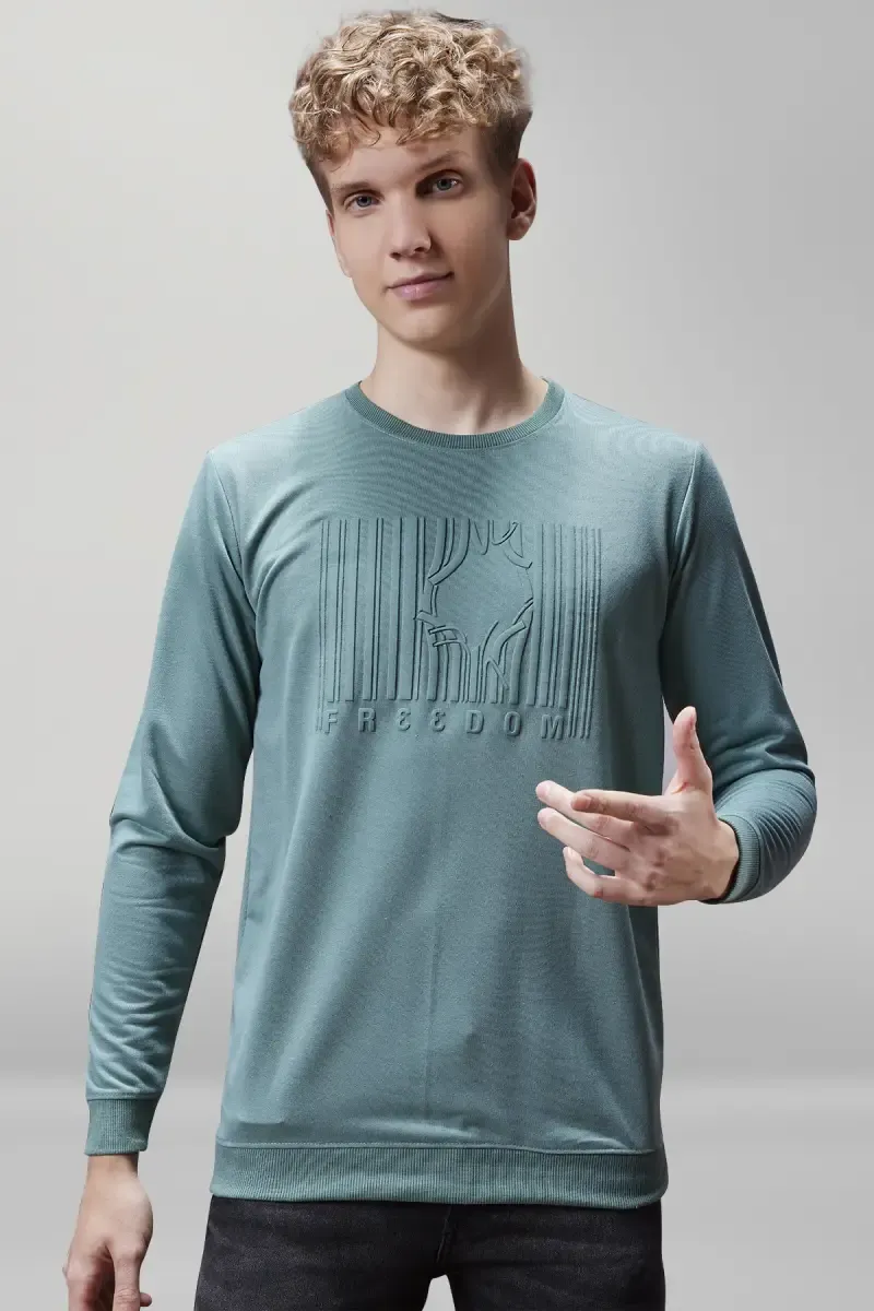 Cotton Blend Round Neck T-shirt for Men 02839142GRE